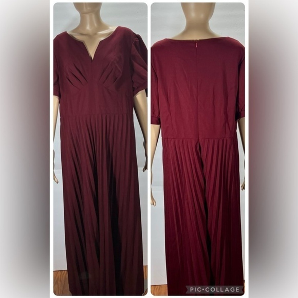 SHEIN CURVE MAXI BURGUNDY DRESS SIZE 2XL